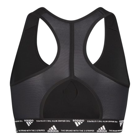 adidas Women's Powerreact Racerback Plus Size Sports Bra, Medium Impact, Removable Pads