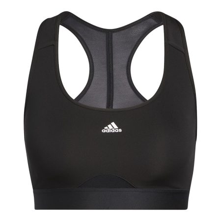 adidas Women's Powerreact Racerback Plus Size Sports Bra, Medium Impact, Removable Pads