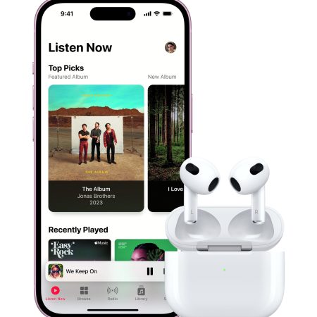 Apple Airpods Generation 3 Wireless Earbuds, Bluetooth, Spatial Audio, Charging Case