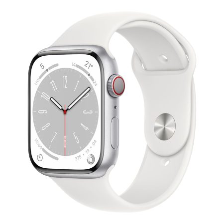 Apple Watch Series 8 (GPS+LTE) 45mm Silver with White Sport Band