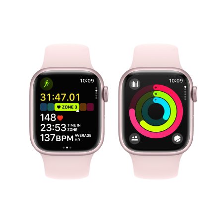 Apple Watch Series 9 (GPS) 41mm Pink Aluminium Case with Pink Sport Band