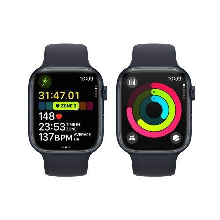 Apple Watch Series 9 (GPS) 45mm Midnight with Midnight Sport Band S/M