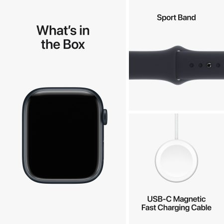 Apple Watch Series 9 (GPS) 45mm Midnight with Midnight Sport Band S/M