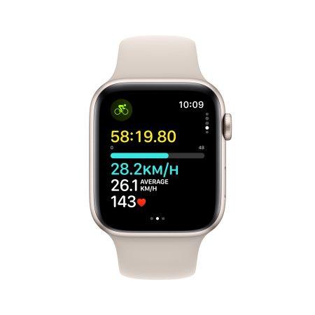 Apple Watch SE (GPS) 44mm Starlight with Starlight Sport Band S/M