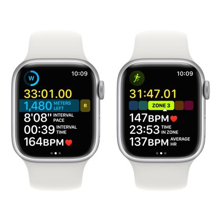 Apple Watch Series 8 (GPS) 41mm Silver with White Sport Band