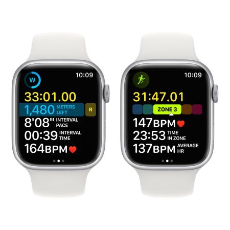 Apple Watch Series 8 (GPS) 45mm Silver with White Sport Band