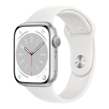 Apple Watch Series 8 (GPS) 45mm Silver with White Sport Band