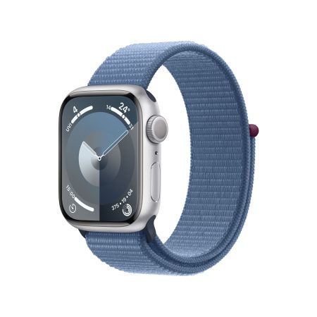 Apple Watch Series 9 (GPS) 41mm with Silver/Winter Blue Sport Loop