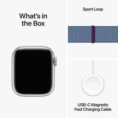 Apple Watch Series 9 (GPS) 41mm with Silver/Winter Blue Sport Loop