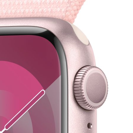 Apple Watch Series 9 (GPS) 41mm Pink with Light Pink Sport Loop