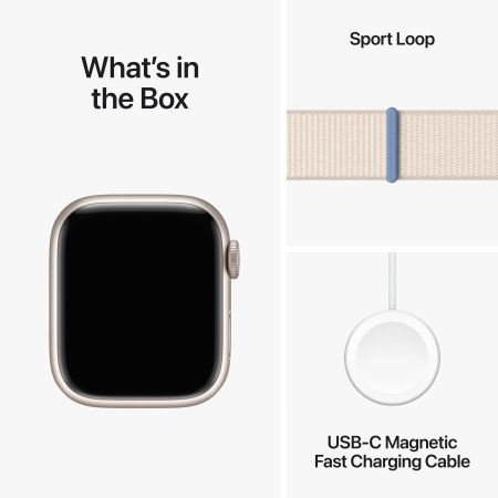 Apple Watch Series 9 (GPS) 41mm Starlight with Starlight Sport Loop