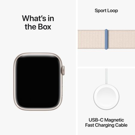 Apple Watch Series 9 (GPS) 45mm Starlight with Starlight Sport Loop