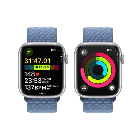 Apple Watch Series 9 (GPS) 45mm Silver with Winter Blue Sport Loop