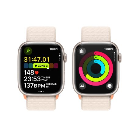 Apple Watch Series 9 (GPS) 45mm Starlight with Starlight Sport Loop