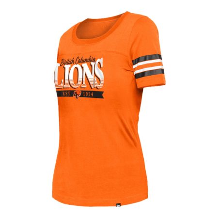 BC Lions New Era Women's Stripe Sleeve Yoke T Shirt