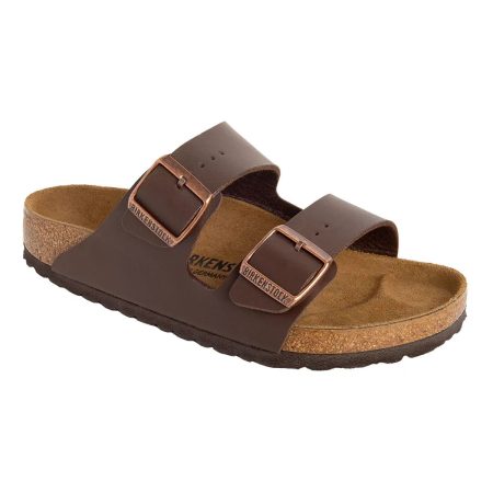 BIRKENSTOCK Men's Arizona Birko-Flor®  Leather Two Strap Adjustable Slides/Sandals