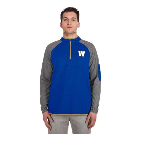 Winnipeg Blue Bombers New Era Quarter Zip Long Sleeve Top