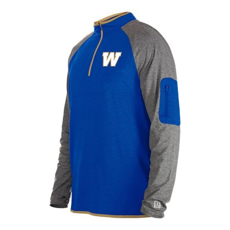 Winnipeg Blue Bombers New Era Quarter Zip Long Sleeve Top