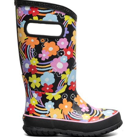 Bogs Girls' Rainbow Flower Rain boots