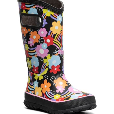 Bogs Girls' Rainbow Flower Rain boots