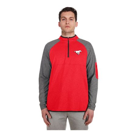 Calgary Stampeders New Era Quarter Zip Long Sleeve Top