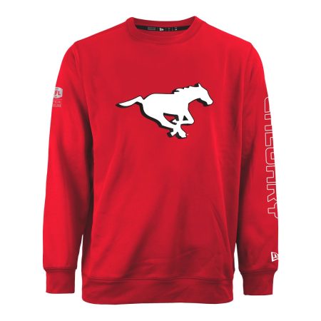 Calgary Stampeders New Era Spirit Crewneck Fleece Top