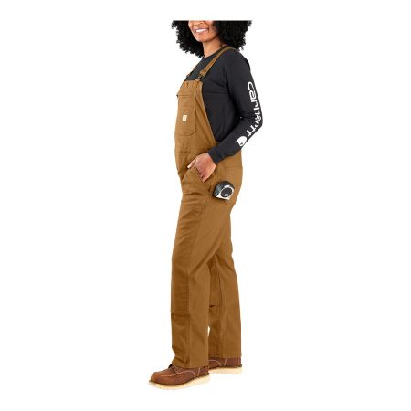 Carhartt Women's Rugged Flex Loose Fit Double Front Canvas Bib Overalls