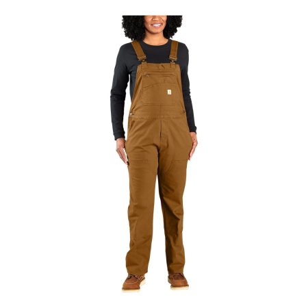 Carhartt Women's Rugged Flex Loose Fit Double Front Canvas Bib Overalls