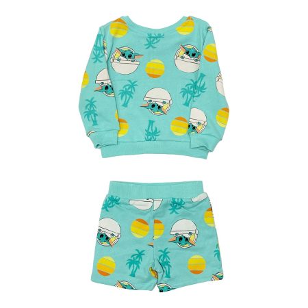 Character Toddler Boys' Grogu All Over Print Vacation 2 Piece Set