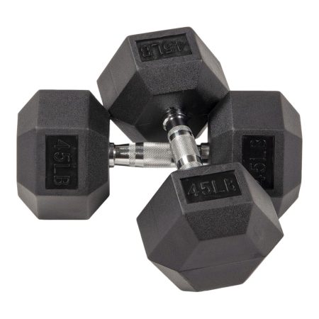 Balancefrom Rubber Hex Dumbbells 45 lbs