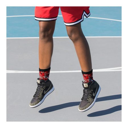 Hoop 'Til It Hurts Youth Basketball Graffiti Quarter Socks