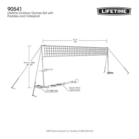 Lifetime Volleyball, Badminton and Paddleball 3 Sport Set