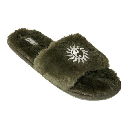 O'Neill Women's Laurelee Embellished Faux Fur Slippers