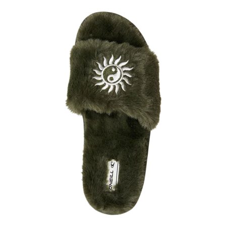 O'Neill Women's Laurelee Embellished Faux Fur Slippers