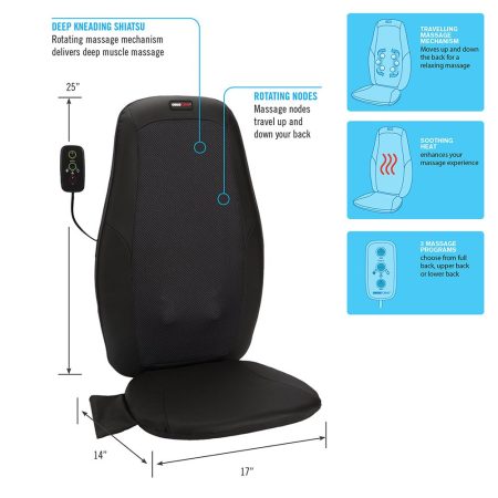 ObusForme Deep Kneading Shiatsu Massage Cushion with Heat