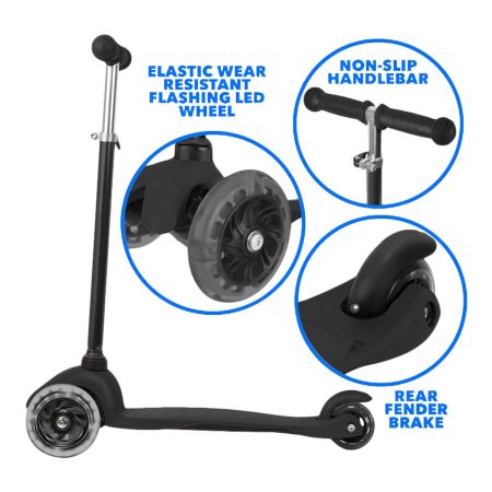 Rugged Racer 3 Wheel LED Mini Kick Scooter