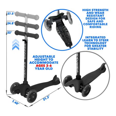 Rugged Racer 3 Wheel LED Mini Kick Scooter