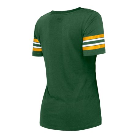 Edmonton Elks New Era Women's Stripe Sleeve Yoke T Shirt