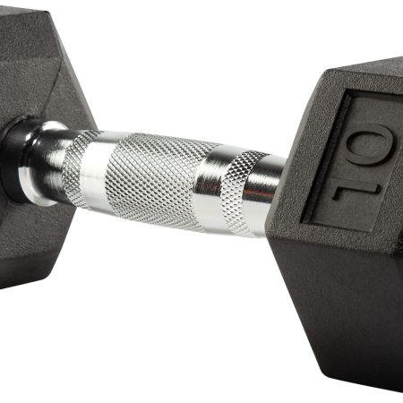 Evoke 10 lb Rubber Hex Dumbbell, Weight, Home Gym