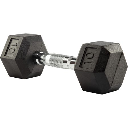 Evoke 10 lb Rubber Hex Dumbbell, Weight, Home Gym