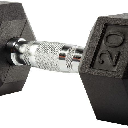 Evoke 20 lb Rubber Hex Dumbbell, Weight, Home Gym