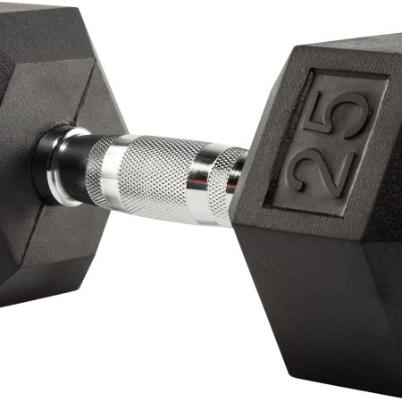 Evoke 25 lb Rubber Hex Dumbbell, Weight, Home Gym