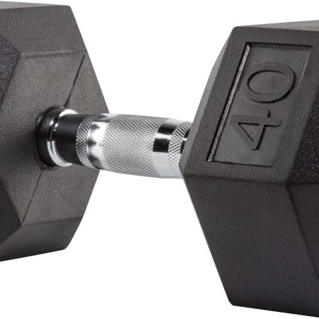 Evoke 40 lb Rubber Hex Dumbbell, Weight, Home Gym