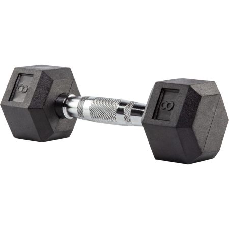 Evoke 8 lb Rubber Hex Dumbbell, Weight, Home Gym