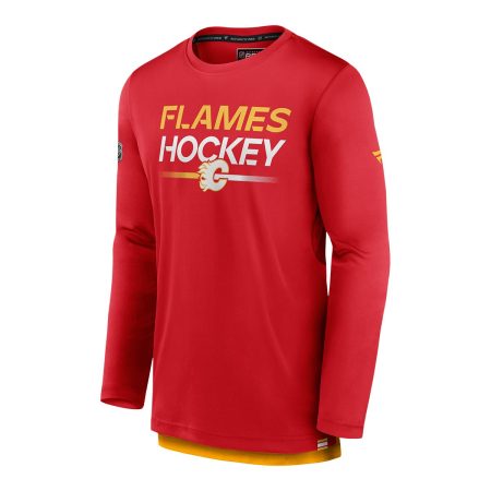 Calgary Flames Fanatics Authentic Pro Rink Tech Long Sleeve T Shirt