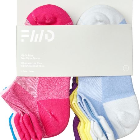 FWD Girls' Rise No Show Socks - 6 Pack