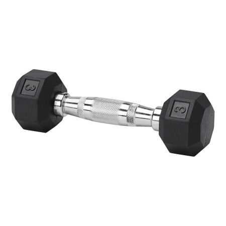 Gaiam 3 lb Rubber Hex Dumbbell, Weight, Home Gym