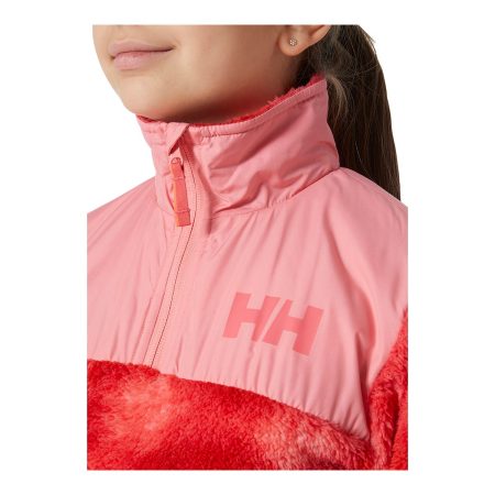 Helly Hansen Girls' Champ 1/2 Zip Midlayer Sunset Pink All Over Print Jacket