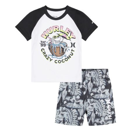 Hurley Toddler Boys' 2-4 UPF W50+ T Shirt And Swim Trunk Set