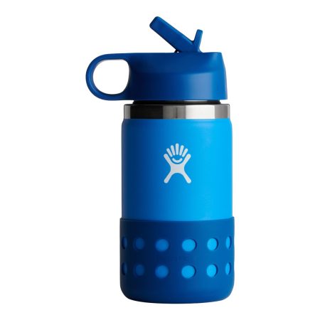 Hydro Flask Kid's Wide Mouth 12 oz Insulated Stainless Steel Water Bottle with Straw Lid